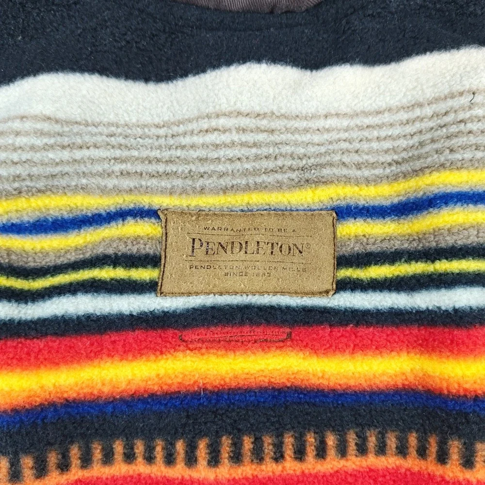 Pendleton Dog Coat Small Black Southwest Yakima Camp Stripe Quilted Fleece Vest